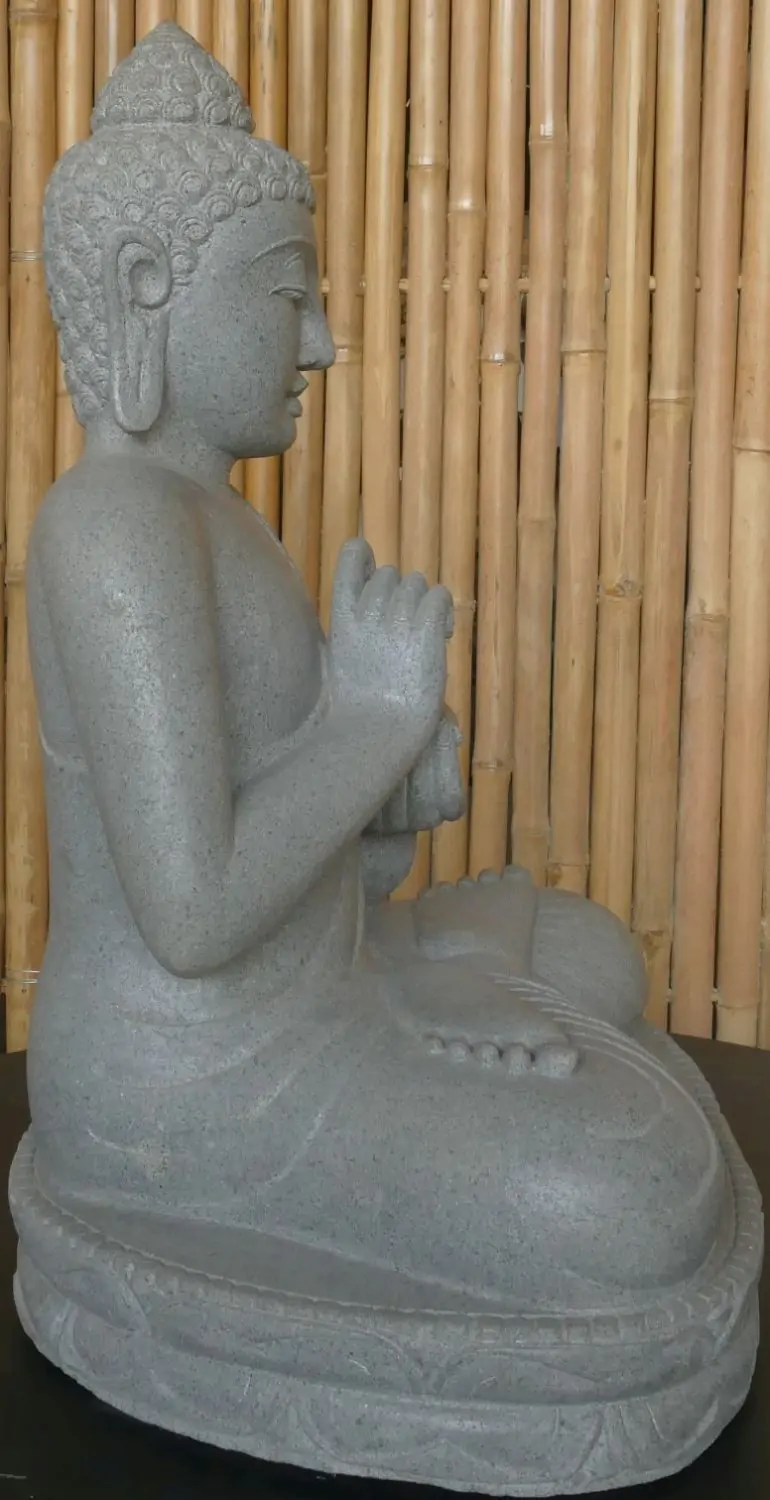  Product image 4 of the product “Seated Buddha made of Riverstone, position Dharmachakra , H. 71cm. ”
